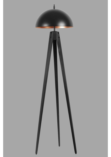 Tripod Siyah Büyük Retro Başlıklı Lambader
