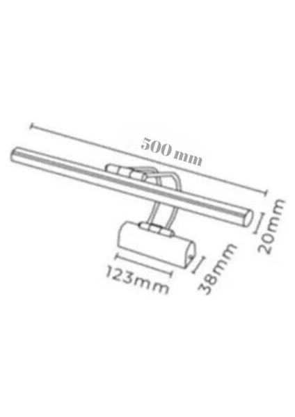 Flüt 50 cm Ledli Siyah Aplik