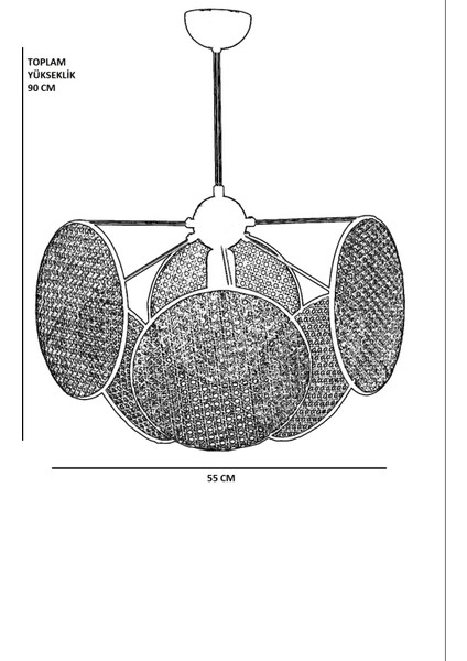 Hera Silindir 6 Lı Rattan Avize