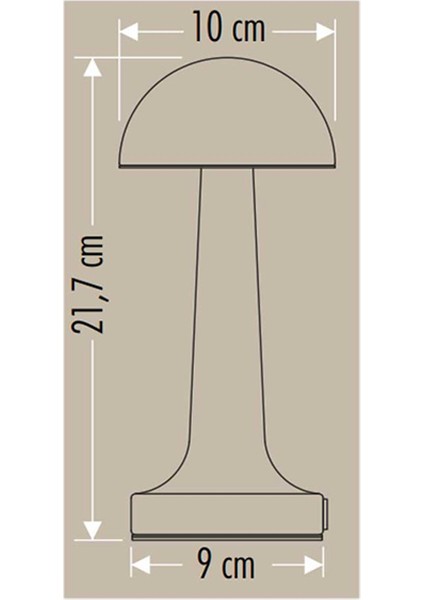 Cata CT-8430 Lizbon Modern Mantar Bakır Kablosuz Masa Lambası Dokunmatik 3 Renk Dimmerli Modlu Şarjlı Bronz