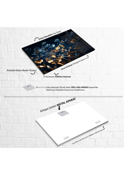 Altın Yapraklar Cam Tablo indirimleri