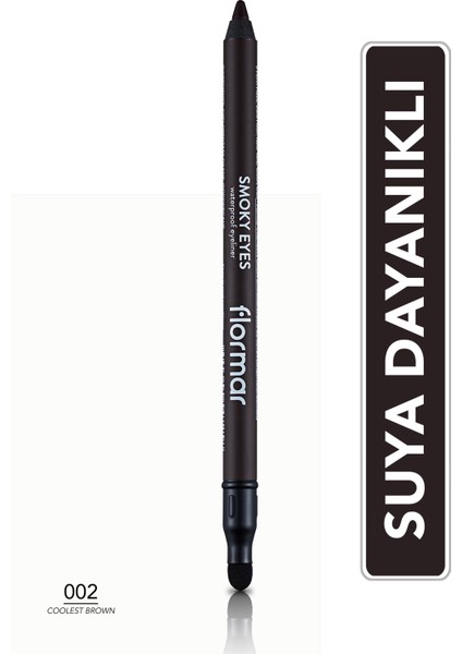 Smoky Eyes Suya Dayanıklı Sünger Uçlu Mat Göz Kalemi (002 Coolest Brown) 8690604547258