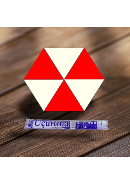 Altıgen Kesim Uçurtma (Kırmızı-Beyaz)