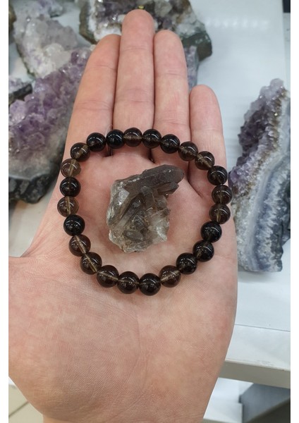 Dumanlı Kuvars Doğal Taş Bileklik Aa Kalite 8 mm ( Dumanlı Kuvars Taş Hediyeli ) modelleri