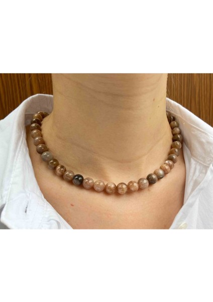 Güneş Taşı Doğaltaş Kolye 8 mm