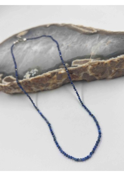 Lapis Lazuli Taşı Doğaltaş Kolye 2 mm