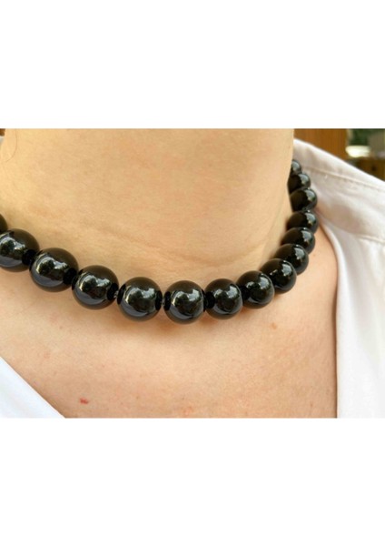 Obsidyen Taşı Doğaltaş Kolye 12 mm fiyatları