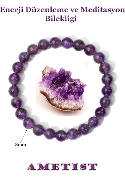 Ham Ametist Parça Taş Hediyeli Ametist Bileklik
