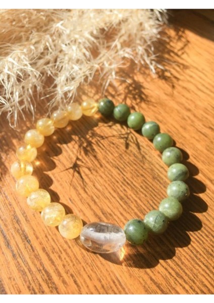 Yeşim ve Sitrin Taşı Bileklik