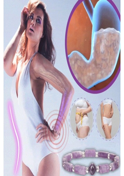 Doğal Ametist Vücut Arındırıcı Zayıflama Bilekliği modelleri