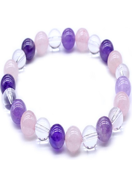 Doğal Taş Çakra Bileklik ( Pembe - Kristal Kuvars - Ametist ) fırsatları