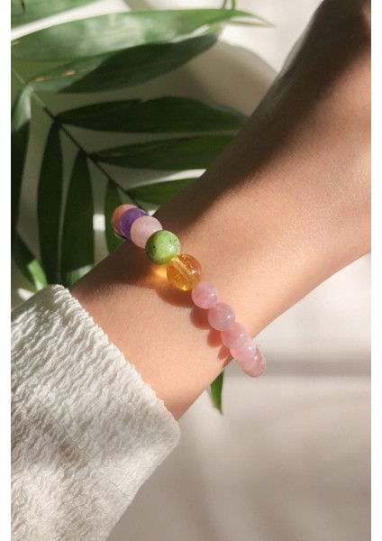 Pembe Kuvars Çakra Bileklik modelleri