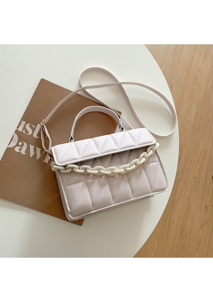 Basit Doku Tek Omuz Crossbody Çanta Retro El Küçük Kare Çanta (Yurt Dışından)
