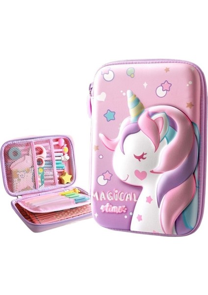 Yüksek Kapasiteli Sevimli Unicorn Eva 3D Kalem Kutusu (Yurt Dışından)