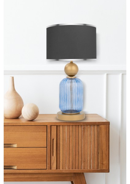 Lotus Royal Blue Cam Abajur
