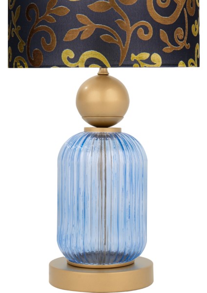 Lotus Royal Blue Cam Abajur modelleri