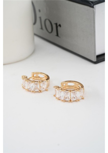 Kadın Vip Seri Baget Zirkon Taşlı Halka Model Klipsli 2'li Set Küpe fiyatları