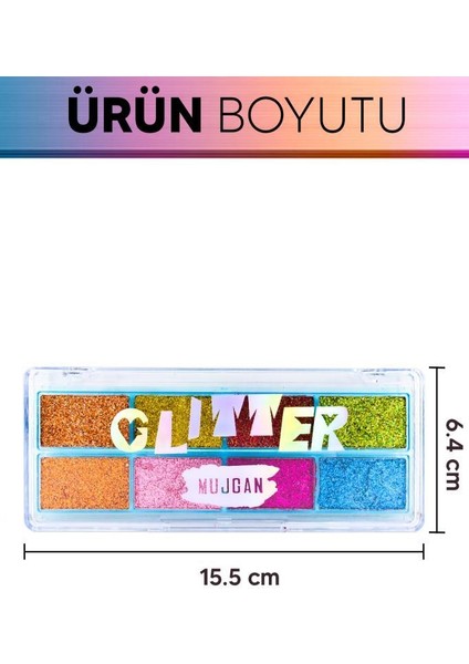 8' li Renkli Glitter Far Paleti No:2