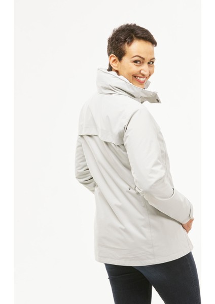 Forclaz Kadın 3'Ü 1 Arada Outdoor Trekking Montu - Gri - Travel 100 - 0°C