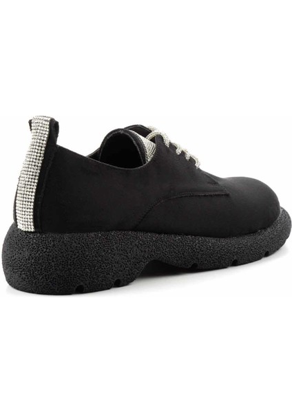 Siyah Süet Kadın Oxford Ayakkabı K01311230102 fırsatları