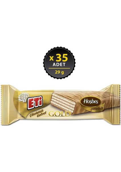 Çikolatalı Gofret Gold 29 G x 35 Adet