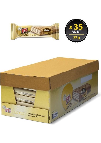 Çikolatalı Gofret Gold 29 G x 35 Adet