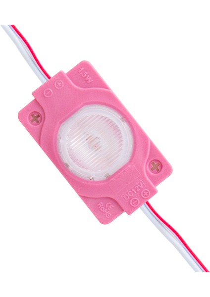 Powermaster Modül LED 12V 1.5W Pembe 3030 40X30 mm (20 Adet)