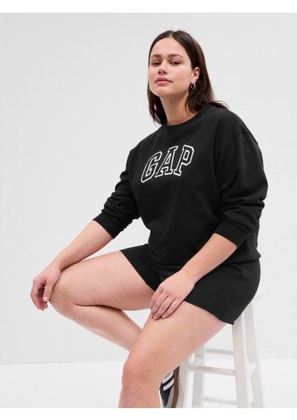 Logo Fleece Bisiklet Yaka Sweatshirt