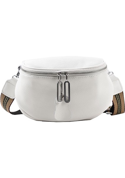 Hakiki Deri Moda Eyer Çantası Rahat Basit Geniş Omuz Askısı Kadınlar Için Crossbody Çanta (Yurt Dışından)