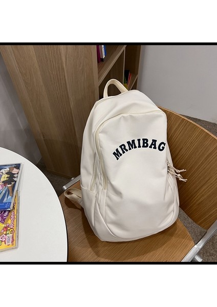 Retro Mektup Düz Renk Sırt Çantası Harajuku Lise Koleji Öğrenci Çantası Kadın Sırt Çantası (Yurt Dışından)