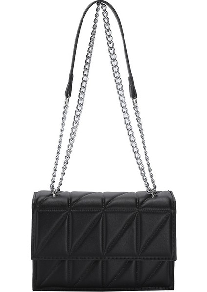 Stil Eşkenar Dörtgen Zincir Nakış Küçük Kare Çanta Mini Crossbody Omuz Çantası (Yurt Dışından)