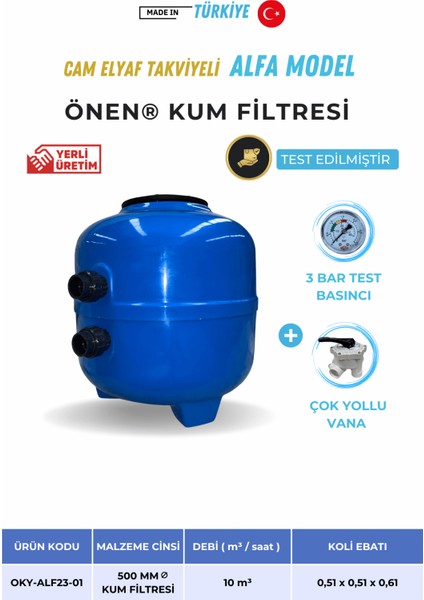 500-620-760-830-920 mm Yüksek Kaliteli Çok Yollu Vana Hediyeli Alfa Havuz Kum Filtresi modelleri