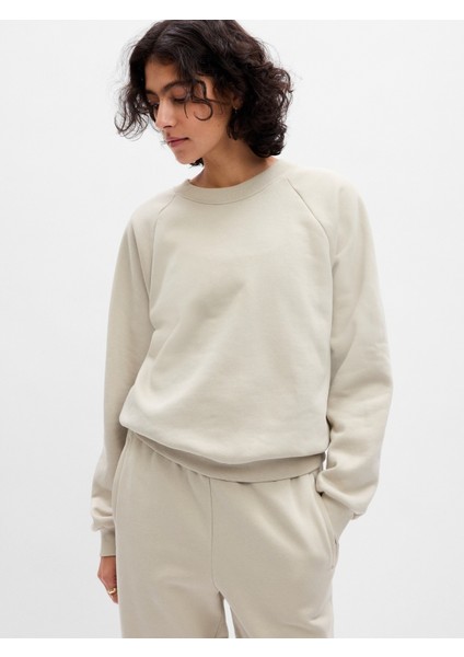 Vintage Soft Raglan Bisiklet Yaka Sweatshirt