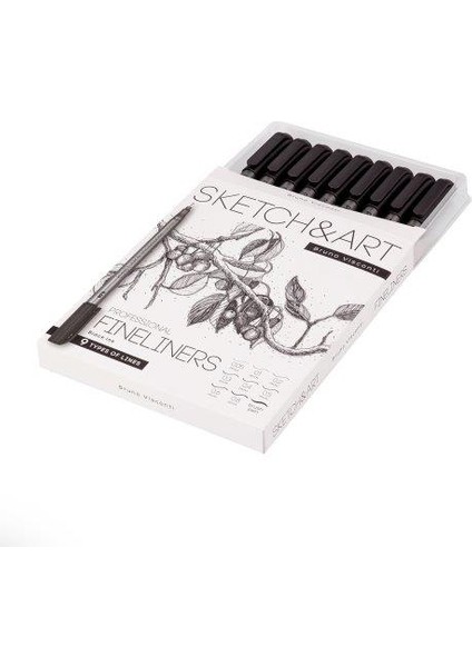 Bruno Visconti Sketch Art Professional 9'lu Fineliners Black 36-0033