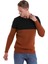 Tütün Comfort Fit Desenli Pamuklu Bisiklet Yaka Casual Triko Kazak 4