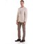 Bej Slim Fit Düz Mono Yaka Casual Keten Ceket 2