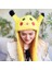 Pikachu Hareketli Kulaklı Sevimli Oyuncak Tavşan Şapkası 1