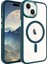 Apple iPhone 15 Kılıf Wireless Şarj Özellikli Krom Magsafe Silikon Kapak Koyu Yeşil 1