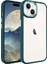 Apple iPhone 15 Kılıf Renkli Kenar Metal Kamera Çerçeveli Krom Arka Kapak Koyu Yeşil 1