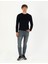 Erkek Lacivert Slim Fit Bisiklet Yaka Triko Kazak 50279261-VR033 4