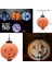 Halloween 20 cm LED Işıklı Balkabağı Desenli Turuncu Renk Kağıt Japon Feneri 1ADET 2