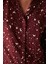 Gökyüzü Desenli Gömlek Pantolon Bordo Pijama Takımı 4