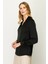 V Yaka Siyah Kadın Bluz 23201021 2