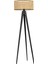 Tripod Siyah Silindir Rattan Abajurlu Lambader 2