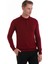 Bordo Regular Fit Düz Polo Yaka Triko Kazak 4
