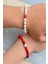 Kırımızı Beyaz Doğal Taş Havlit Bileklik ( 2 Adet ) 2