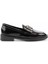 Siyah Kırışık Rugan Kadın Loafer Ayakkabı K01915050208 2