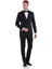 Lacivert Slim Fit Düz Sivri Yaka Klasik Kruvaze Smokin Damatlık 1