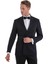 Lacivert Slim Fit Düz Sivri Yaka Klasik Kruvaze Smokin Damatlık 3