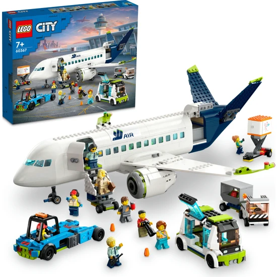 LEGO® City Yolcu Uçağı 60367 # 7 Yaş ve Üzeri Çocuklar ve Uçak Meraklıları için Yaratıcı Oyuncak Yapım Seti (930 Parça)